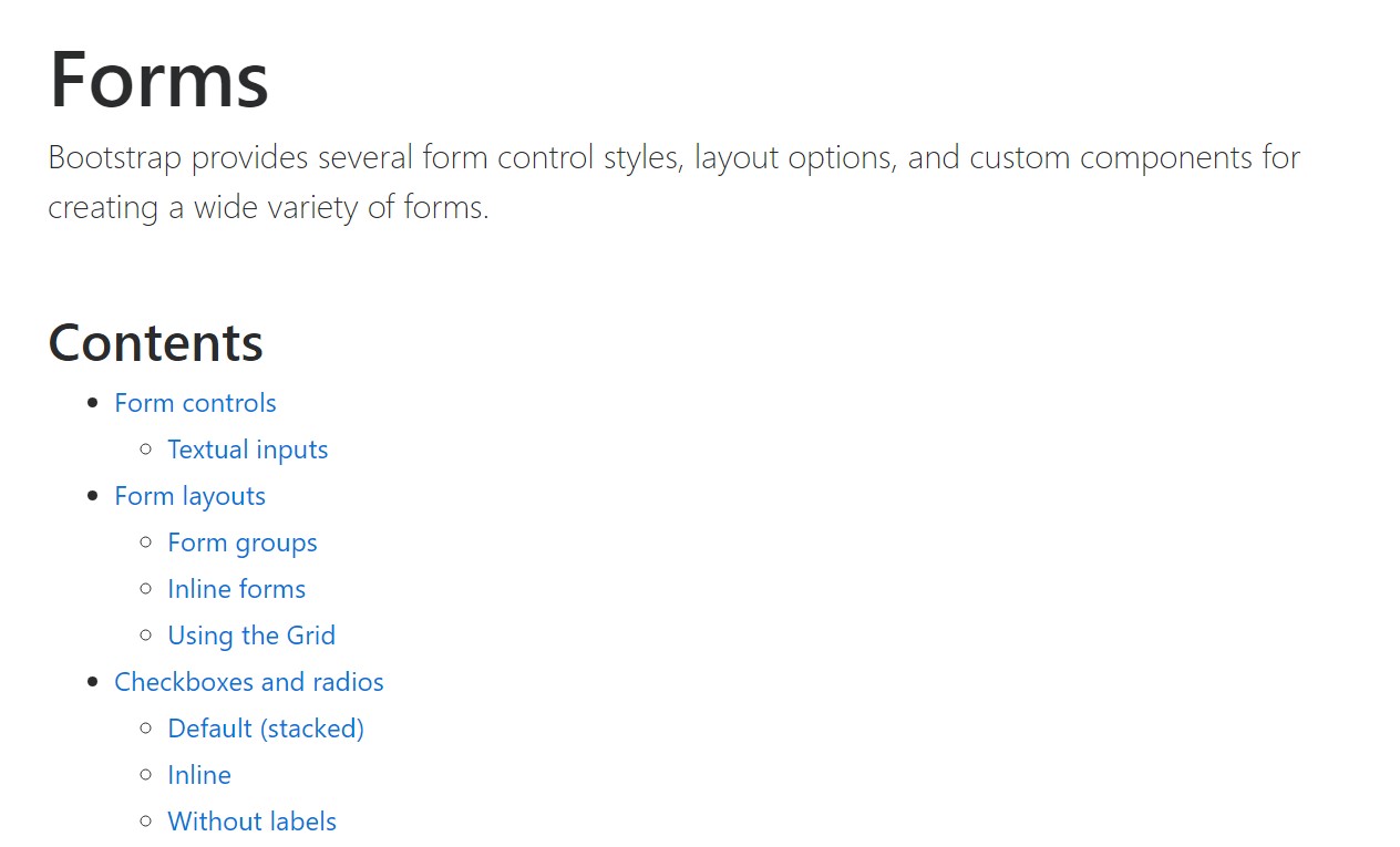  Handling of the label in in Bootstrap Forms:  formal documentation