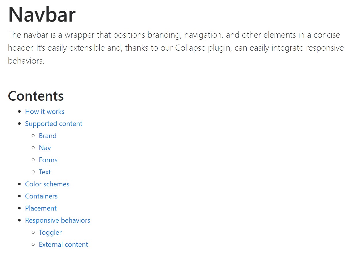 Bootstrap Navbar authoritative information