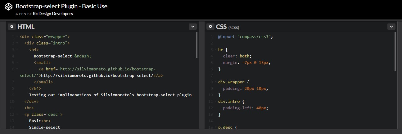  Standard  treatment of the select plugin