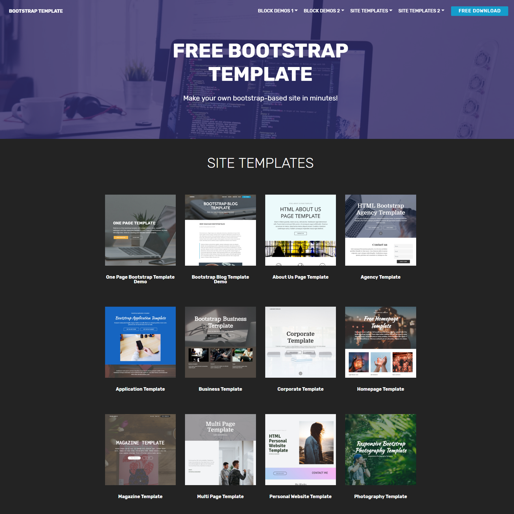 CSS3 Bootstrap Templates