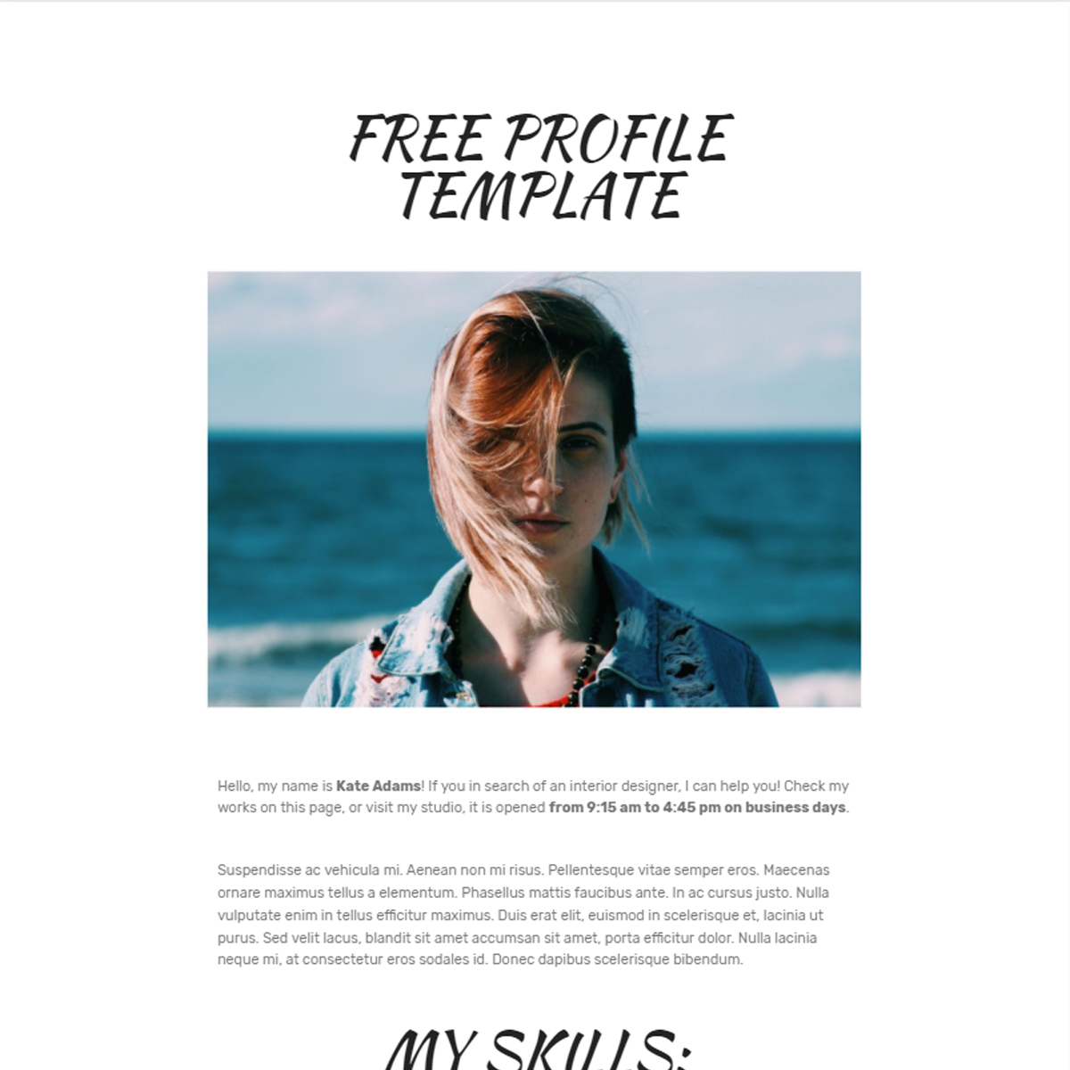 HTML5 Bootstrap  Profile Themes