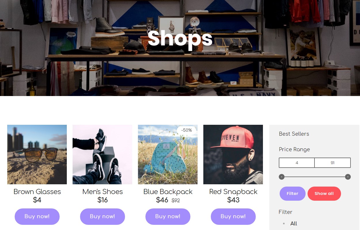 Bootstrap Ecommerce