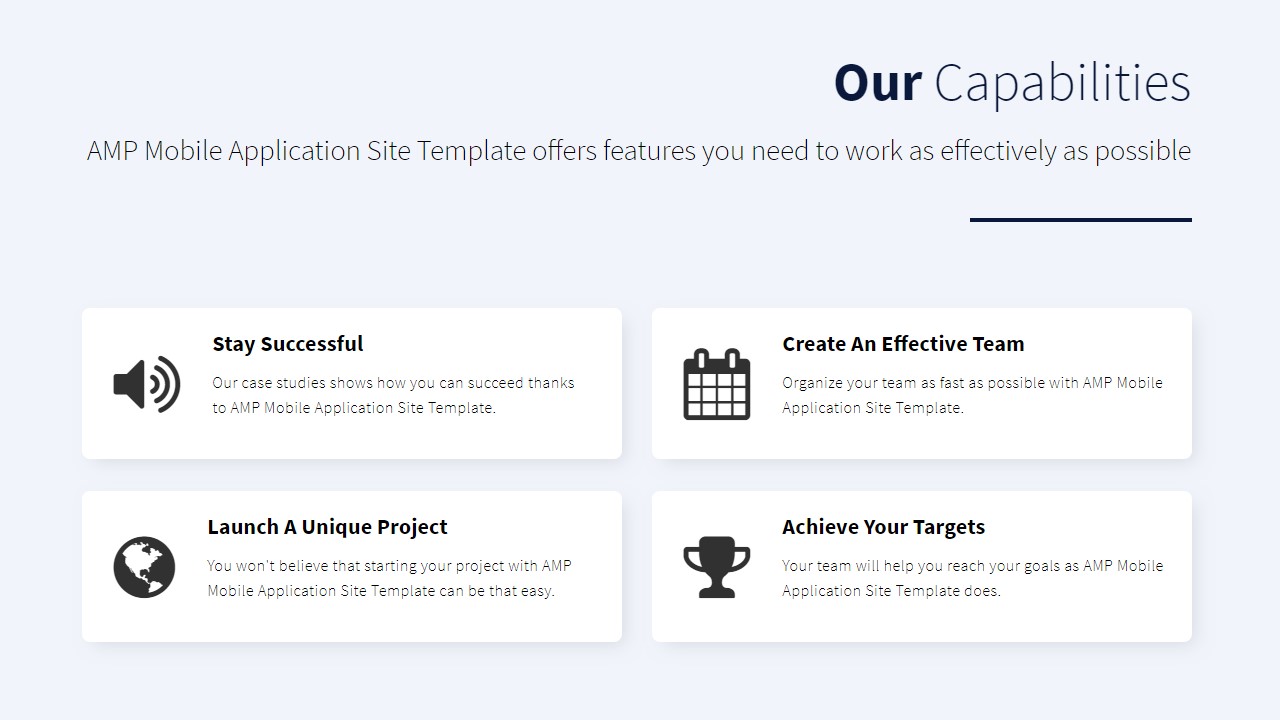 AMP Mobile Application Site Template